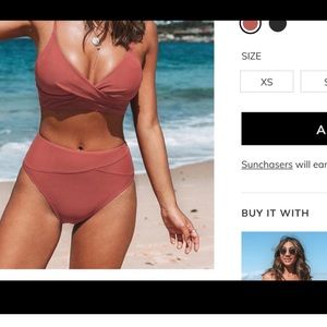 Cupshe Marsala Twist High Waisted Bikini